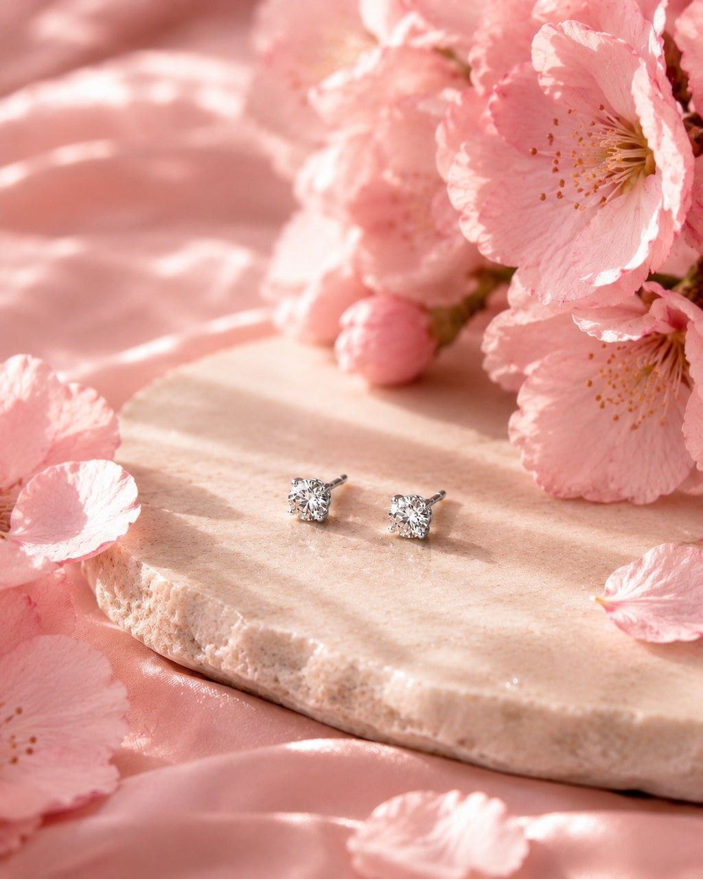 Sterling Silver Cubic Zirconia 5MM Stud Earring