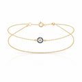 Gold Plated Sterling Silver Cubic Zirconia Sapphire Evil Eye Bracelet