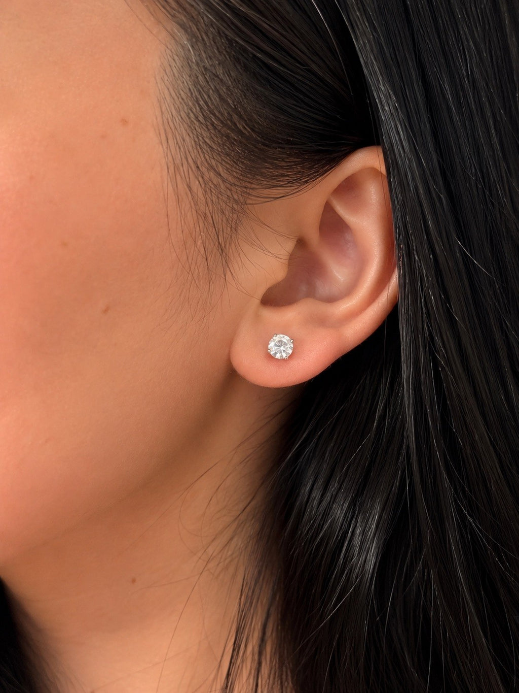 Sterling Silver Cubic Zirconia 5MM Stud Earring