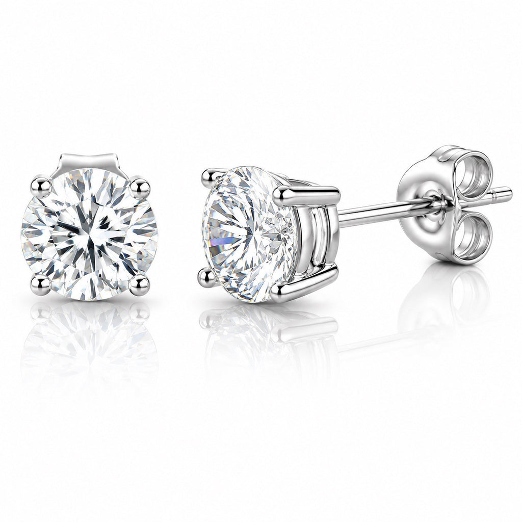 Sterling Silver Cubic Zirconia 5MM Stud Earring