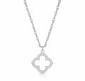 Sterling Silver Cubic Zirconia Clover Necklace