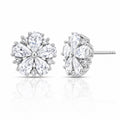 Sterling Silver Cubic Zirconia Flower Stud Earring